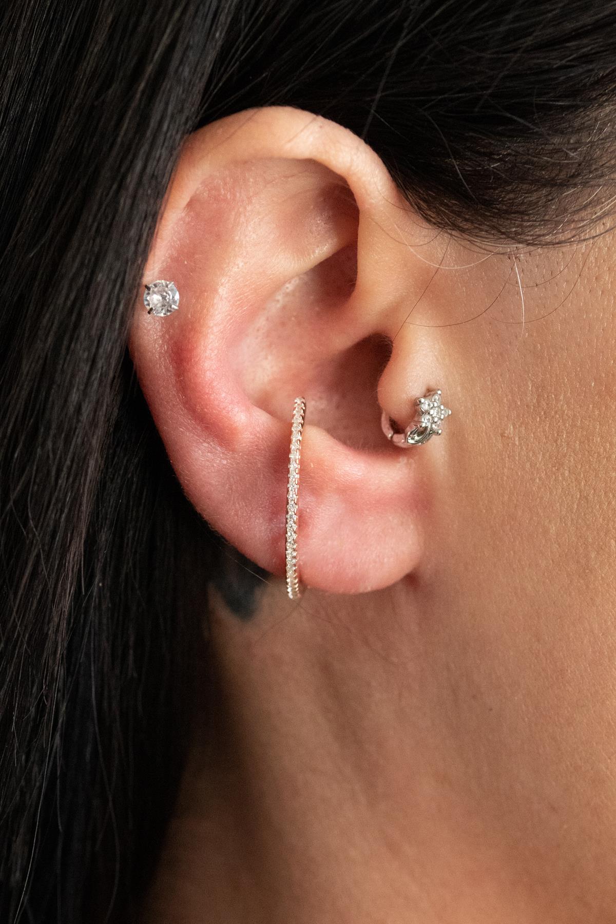 925 Ayar Gümüş Hilal Küpe