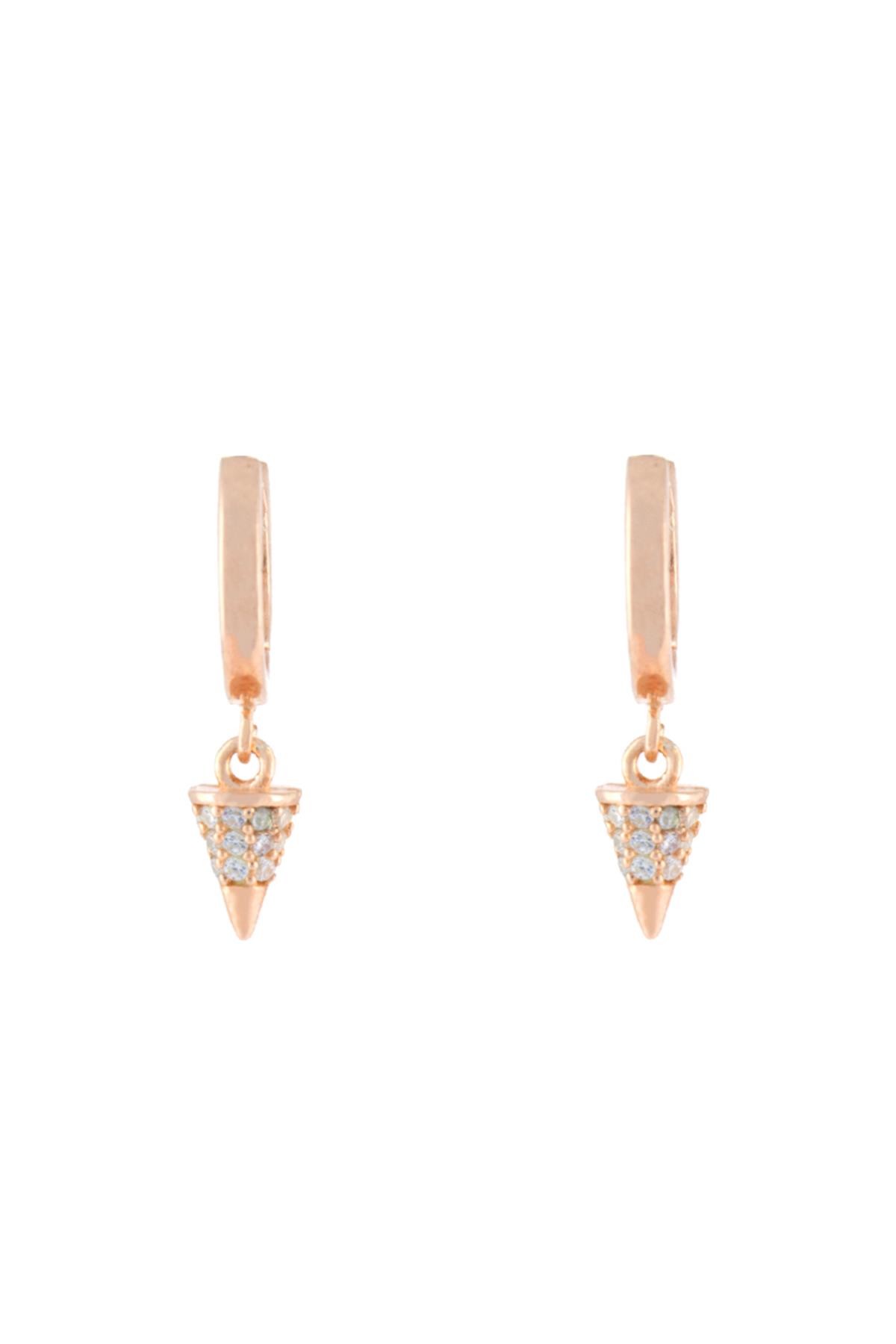 925 Ayar Gümüş Zirkon Taşlı Silindirik Küpe