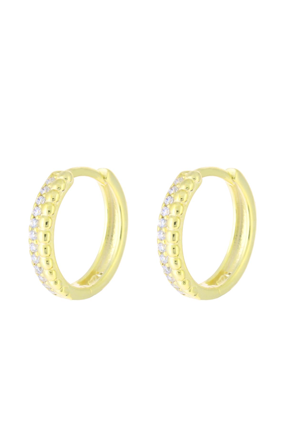 925 Ayar Gümüş Taş İşlemeli Halka Küpe