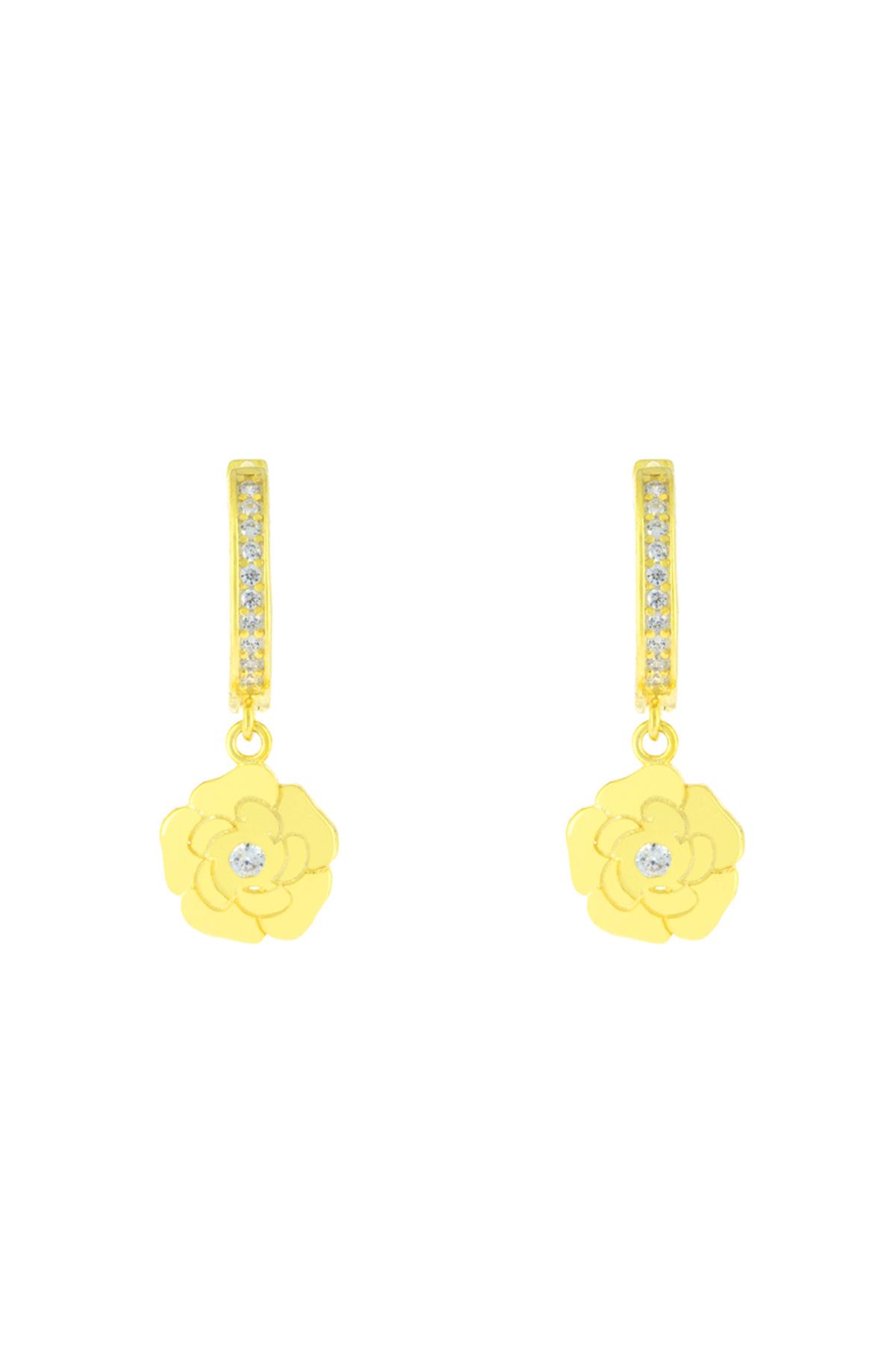 Flower İn Heart Earring