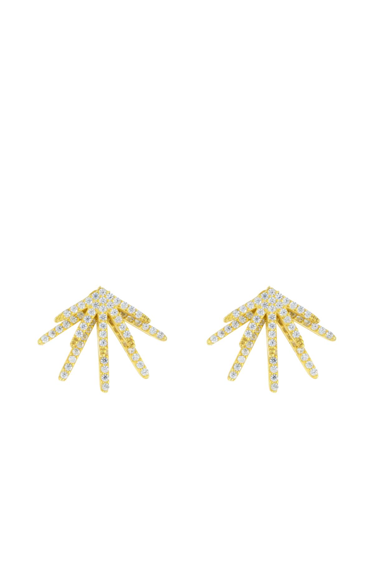 925 Ayar Gümüş Yaprak Detay Küpe