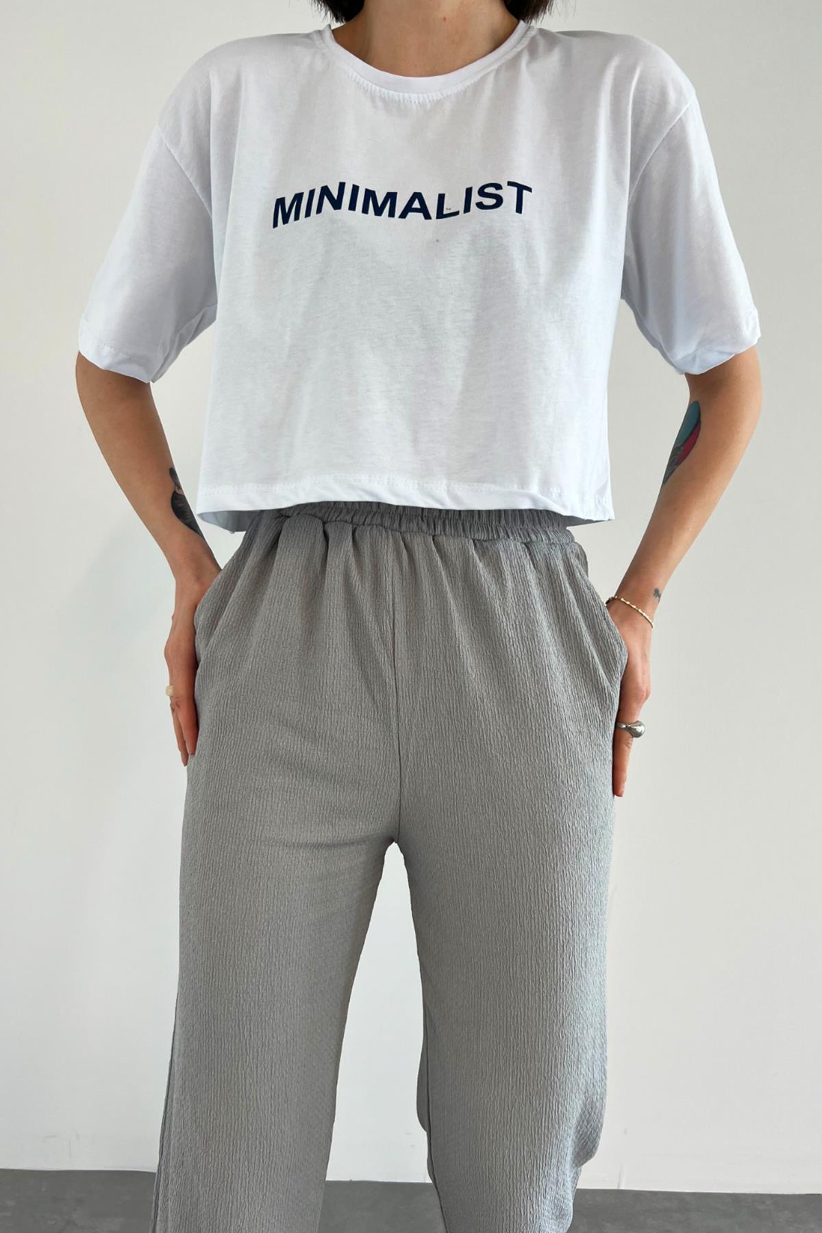 Minimalist Baskılı T-Shirt