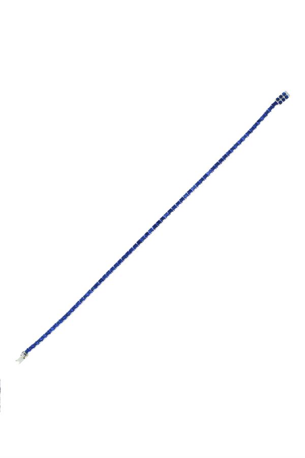 925 Ayar Gümüş Renkli Taş Su Yolu Bileklik 