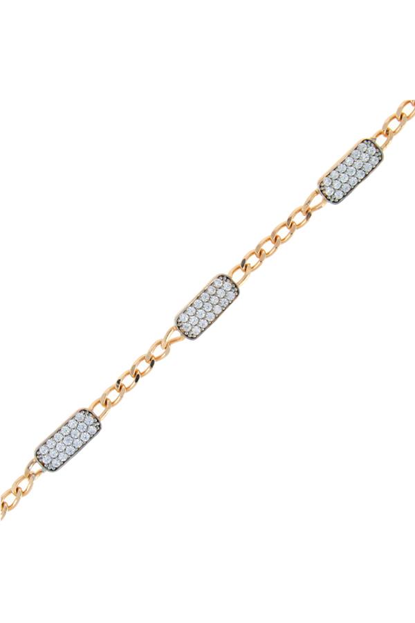 925 Ayar Gümüş Geometrik Kesim Taşlı Bileklik