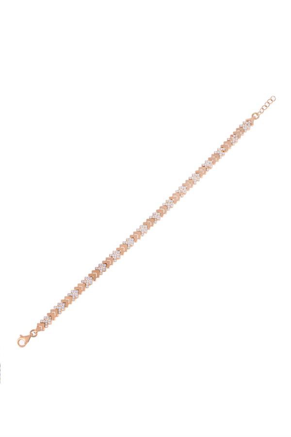 925 Ayar Gümüş Şerit Zirkon Taşlı Bileklik 