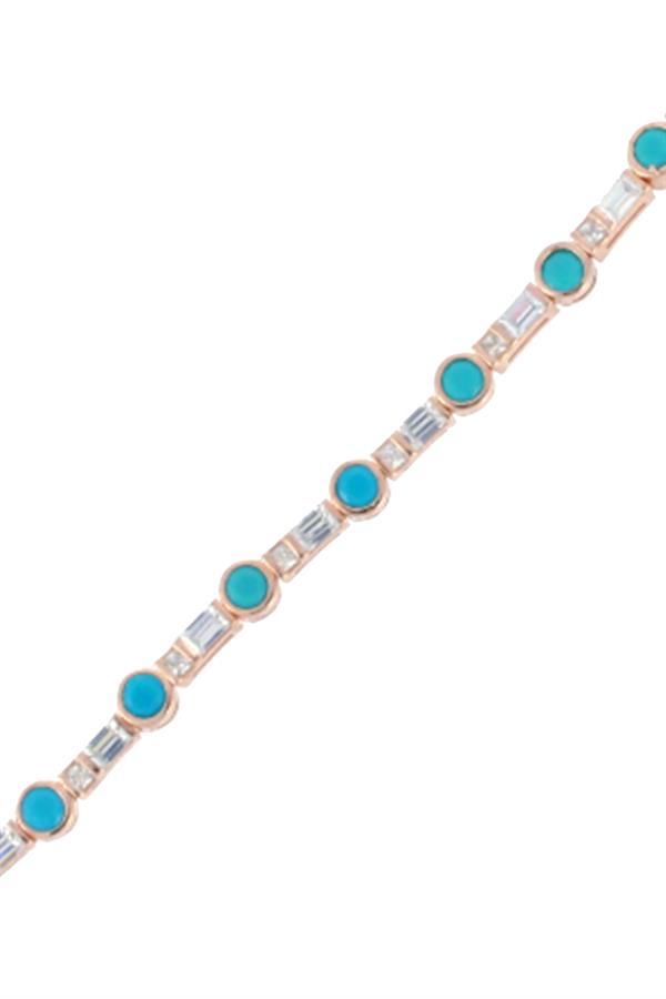 925 Ayar Gümüş Renkli Kırık Taş Bileklik 