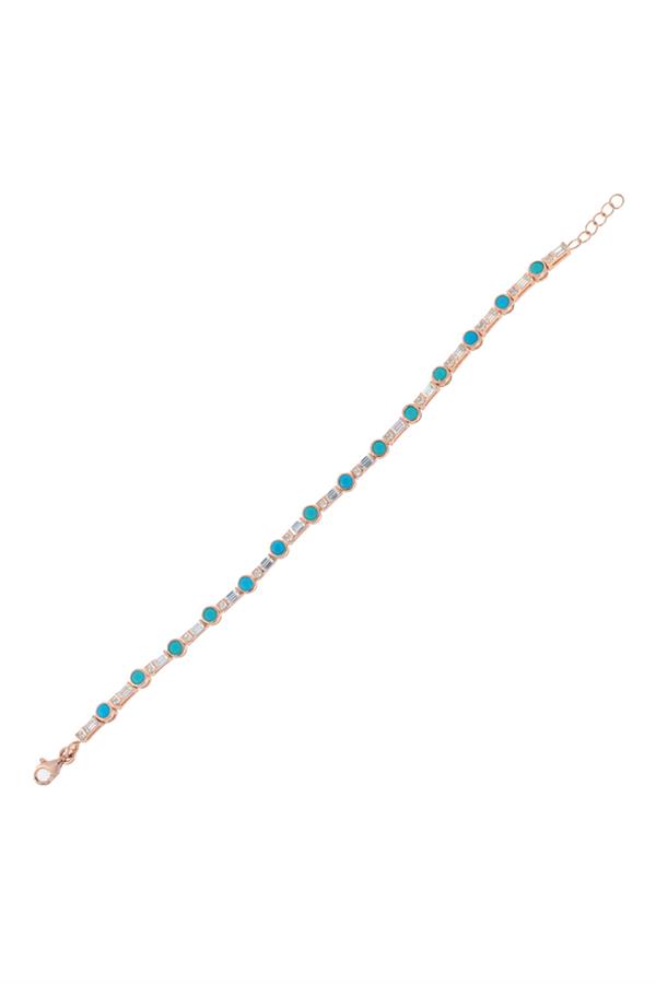 925 Ayar Gümüş Renkli Kırık Taş Bileklik 