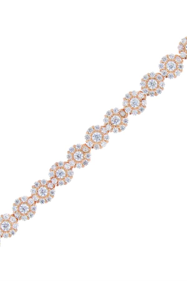 925 Ayar Gümüş Zirkon Taş Çiçek Bileklik