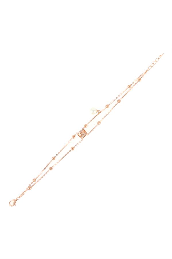 925 Ayar Gümüş İnci Detay Bileklik 