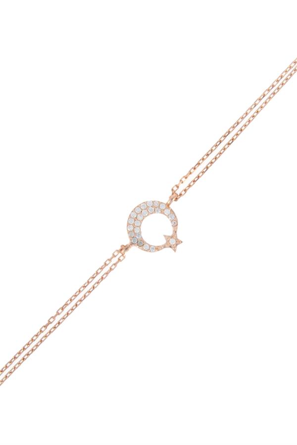 925 Ayar Gümüş Ay Yıldız Bileklik