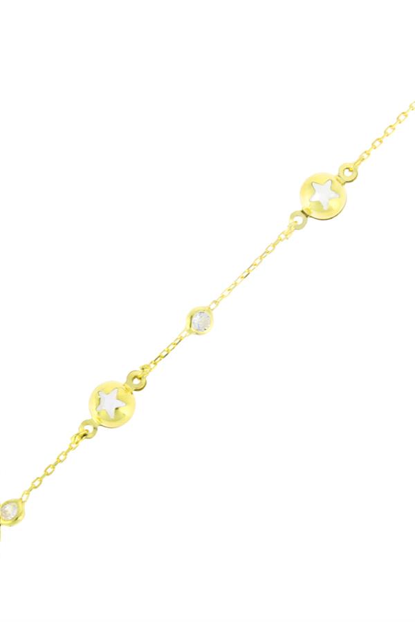 925 Ayar Gümüş Daire İçindeki Yıldızlar Bileklik 