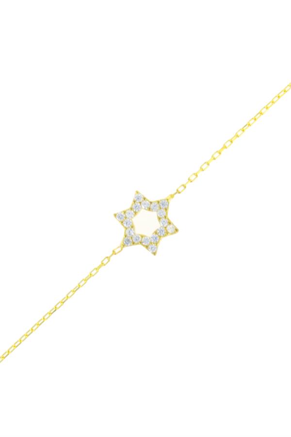 925 Ayar Gümüş Yıldız Detay Zincir Bileklik 