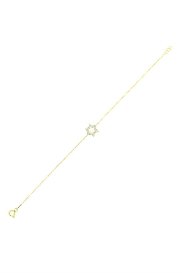 925 Ayar Gümüş Yıldız Detay Zincir Bileklik 