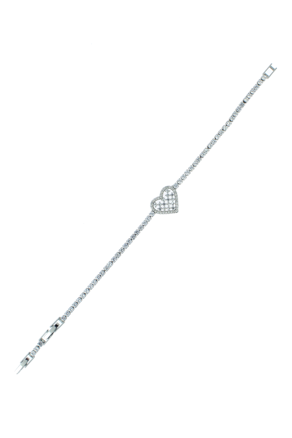 Kalp Detaylı Su Yolu Çelik Bileklik