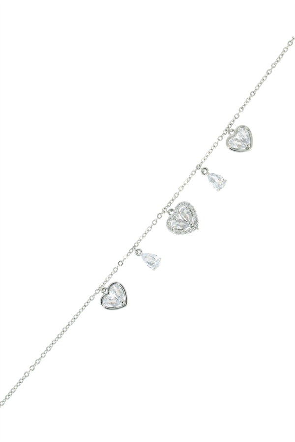 Kalp Motifli Çelik Bileklik