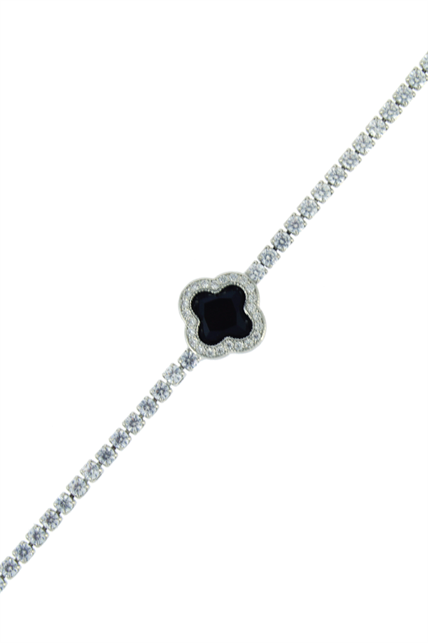 Yonca Motifli Su Yolu Çelik Bileklik