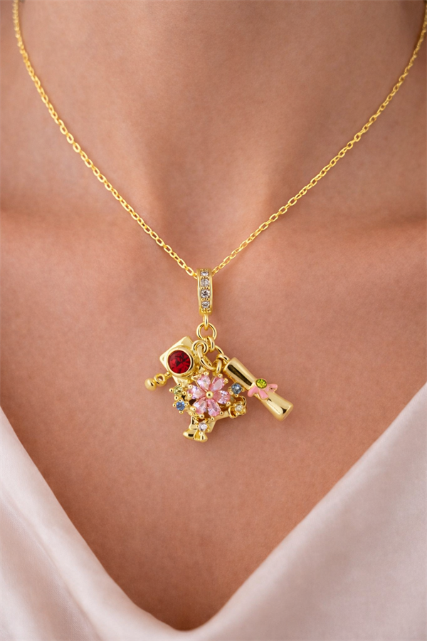 Çok Motifli Çelik Kolye Ucu