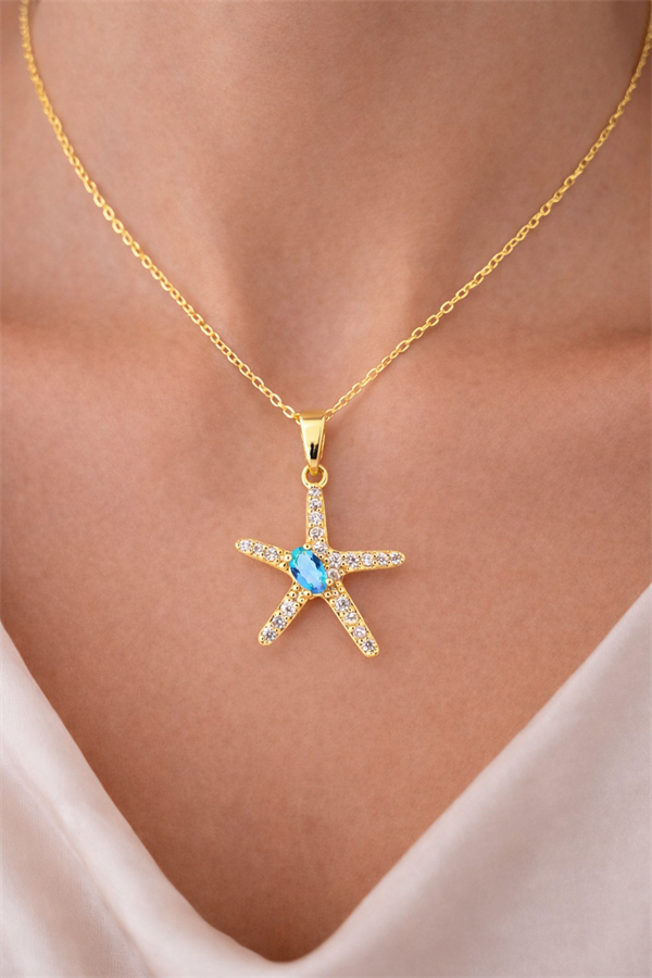 Deniz Yıldızı Tasarım Çelik Kolye Ucu