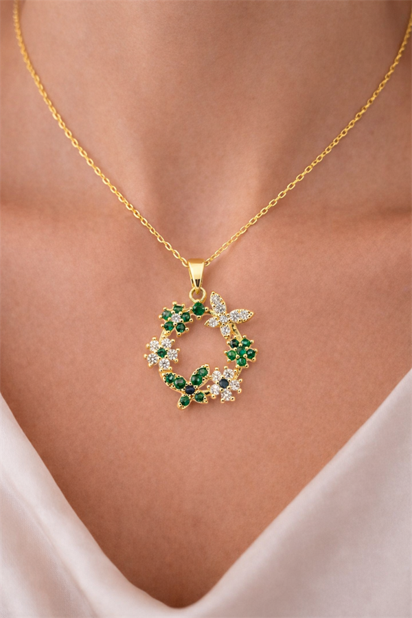 Kelebek Tasarım Çelik Kolye Ucu