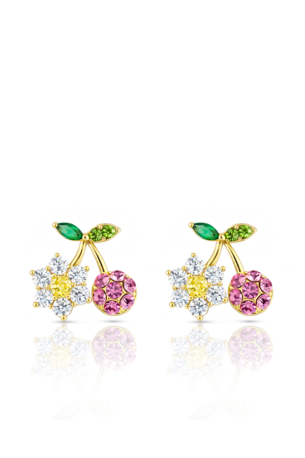 Meyve Motifli Çelik Küpe