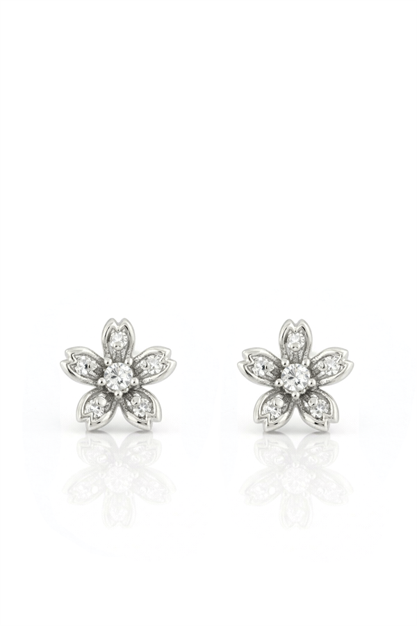 Çiçek Detaylı Çelik Takı Set