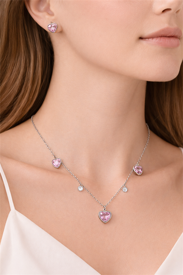 Çilek Tasarım Çelik Takı Set