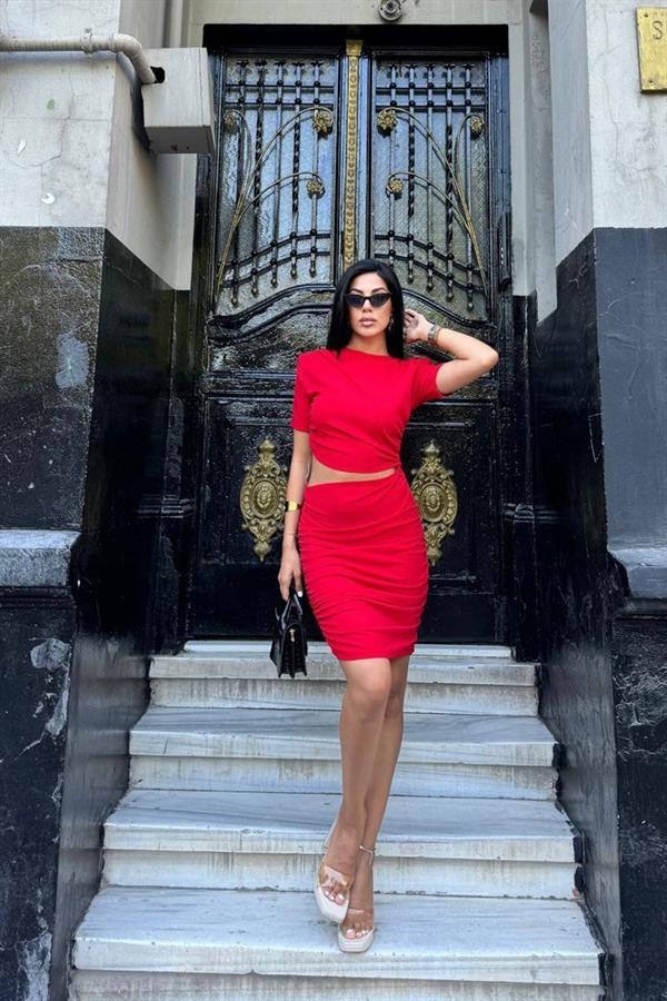 Scuba Krep Mini Elbise