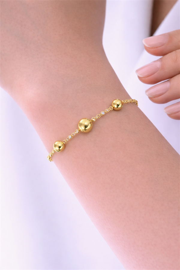 925 Ayar Gümüş Dairesel Tasarım Bileklik 