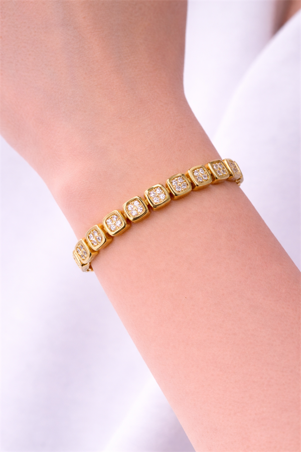 925 Ayar Gümüş Kare Kesim Bileklik 