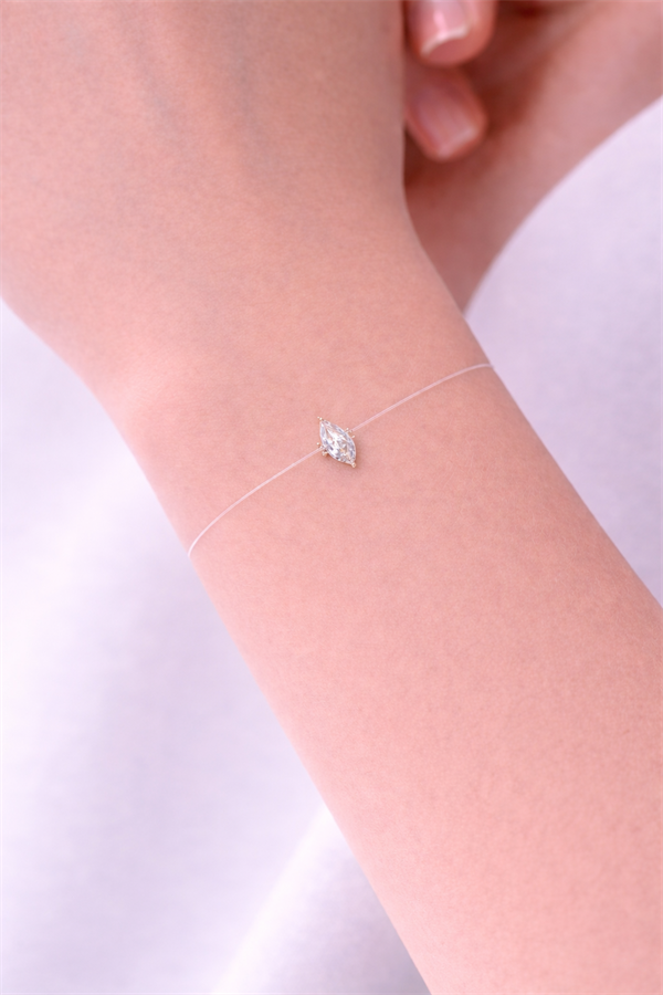 925 Ayar Gümüş Markiz Kesim Hayalet Bileklik