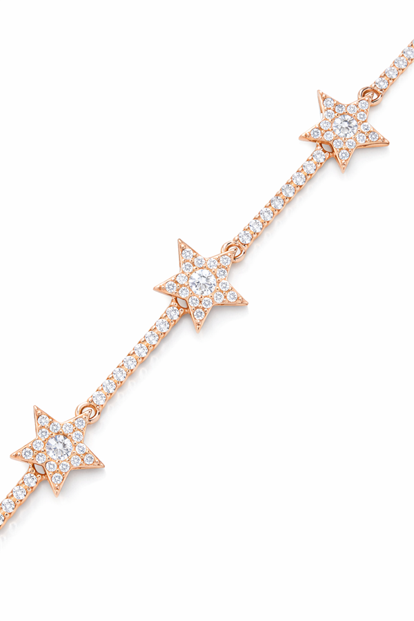 925 Ayar Gümüş Zirkon Taşlı Yıldız Bileklik