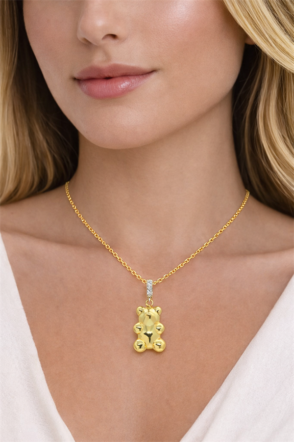 925 Ayar Gümüş Ayıcıklı Kolye Ucu