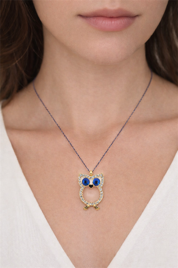 925 Ayar Gümüş Baykuş Kolye