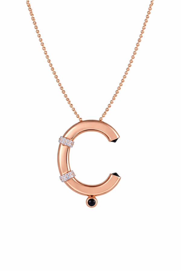 925 Ayar Gümüş Ç Harfi Kolye