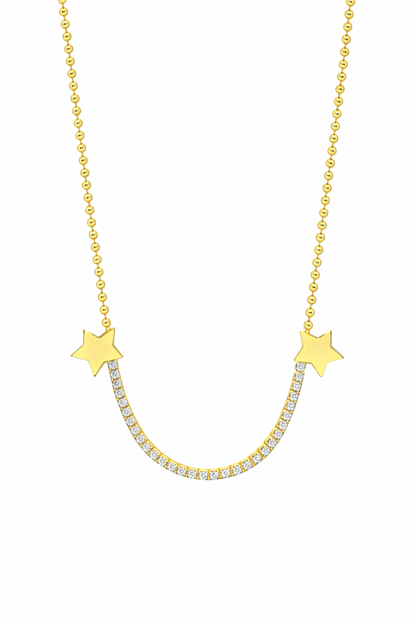 925 Ayar Gümüş Çift Yıldız Kolye