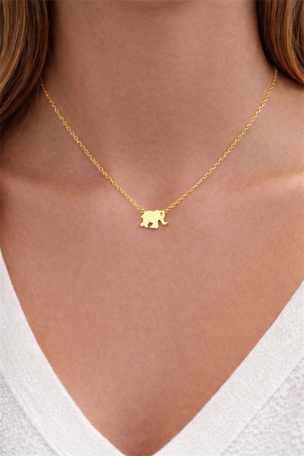 925 Ayar Gümüş Fil Kolye