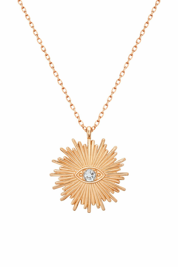 925 Ayar Gümüş Işıldayan Göz Motifli Kolye