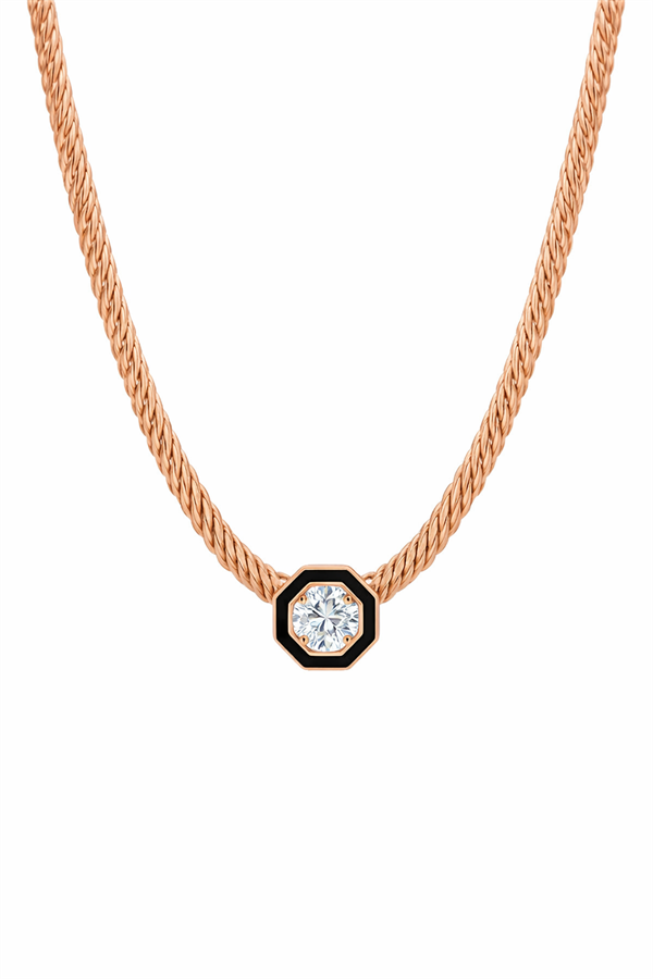 Black Hexagon Necklace