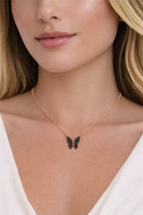 925 Ayar Gümüş Kelebek Kolye