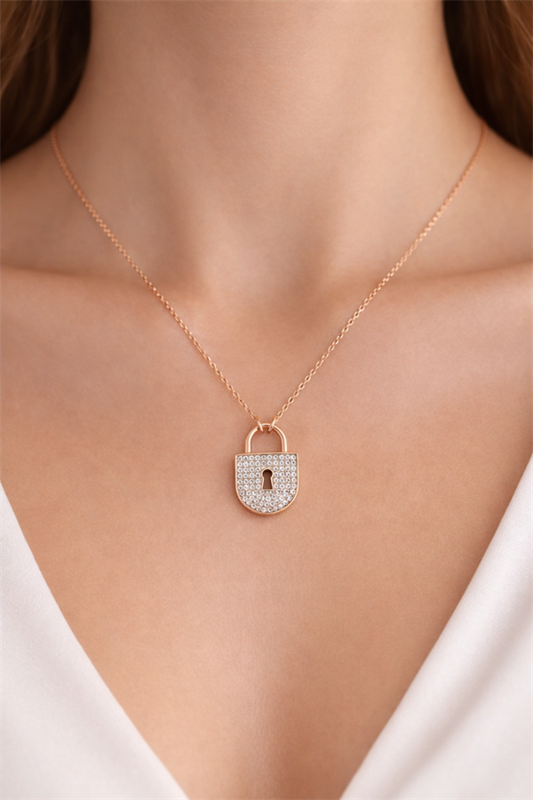 925 Ayar Gümüş Kilit Kolye