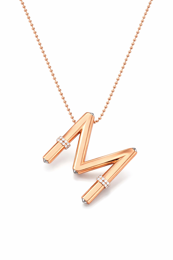 925 Ayar Gümüş M Harfi Kolye