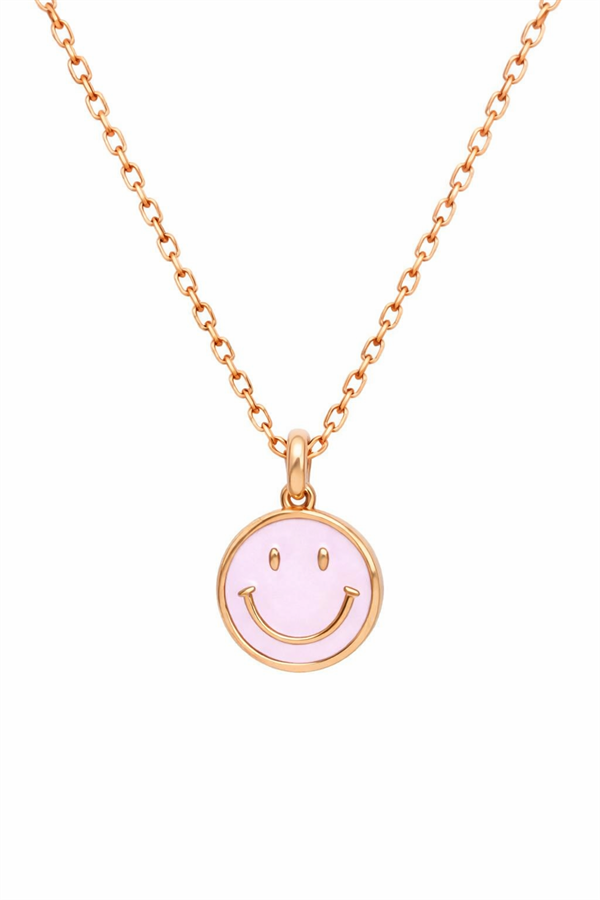 925 Ayar Gümüş Mineli Gülen Yüz Kolye