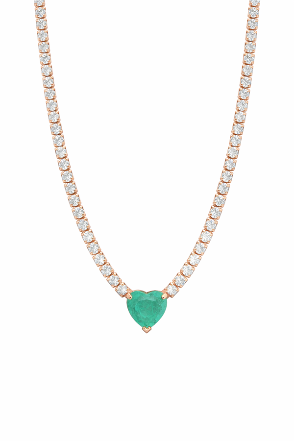 Green Heart Stone Necklace