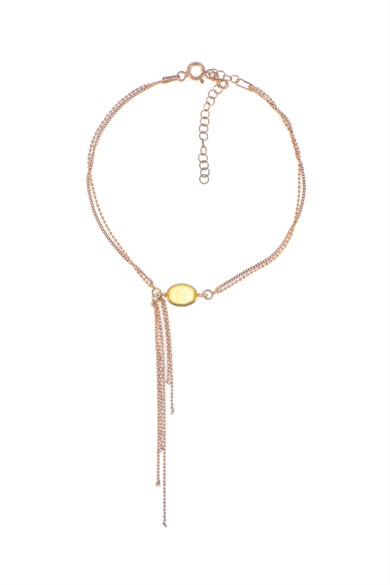 925 Ayar Gümüş Renkli Taş Sarkık HalHal