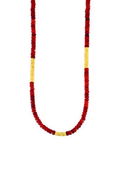 925 Ayar Gümüş Gold Detaylı Doğaltaş Kolye