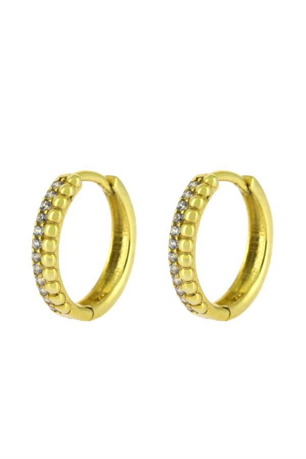 925 Ayar Gümüş Taş İşlemeli Halka Küpe 