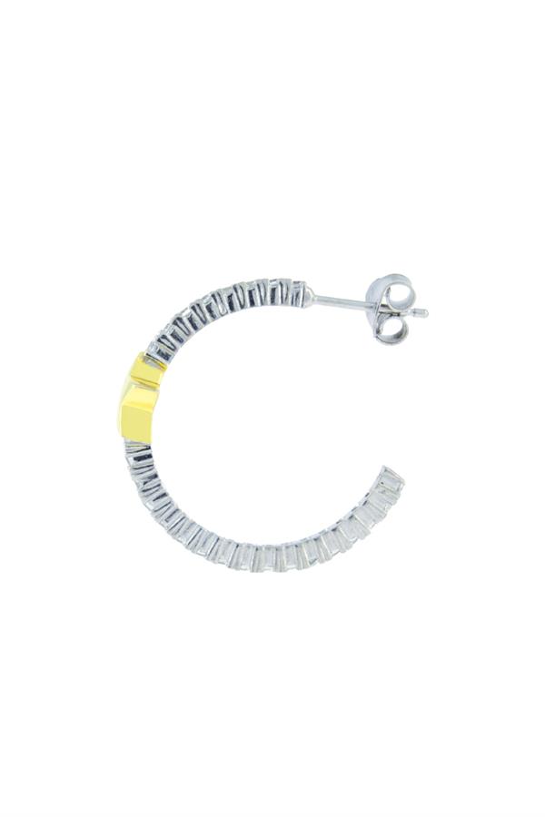 925 Ayar Gümüş Tam Tur Taşlı Yıldız Küpe