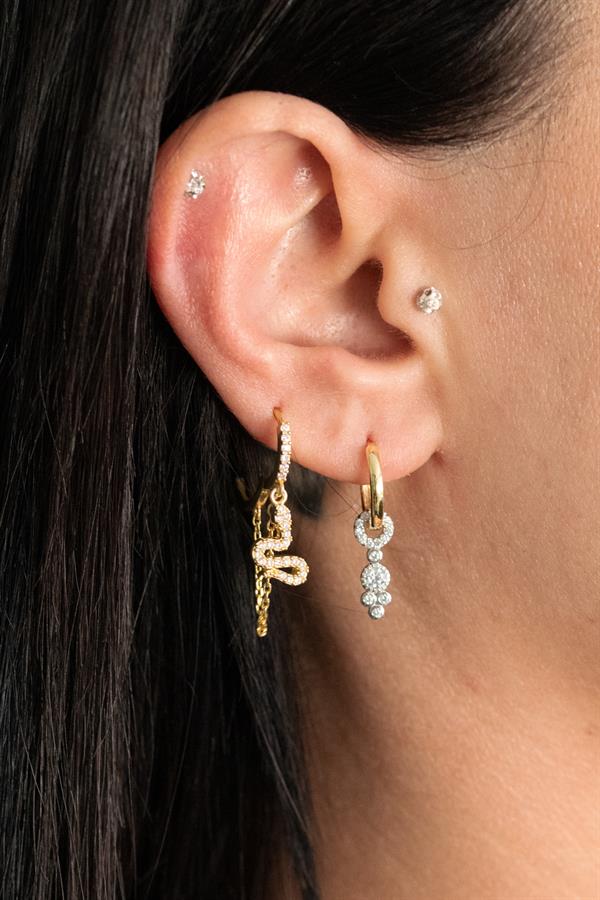 925 Ayar Gümüş Sarkık Taş Tasarım Küpe