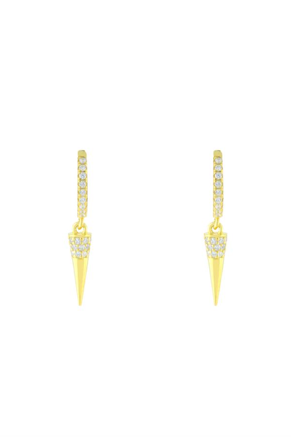 925 Ayar Gümüş Taş İşlemeli Silindir Küpe 