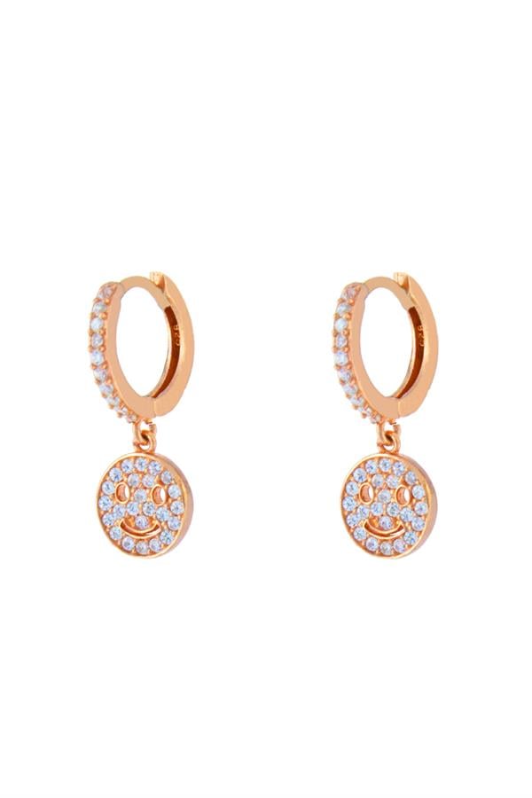 925 Ayar Gümüş Taş İşlemeli Güzel Yüz Küpe